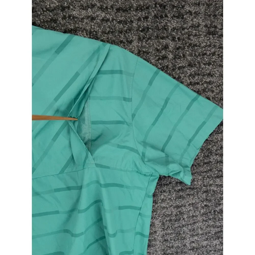 Columbia Shirt Mens XL Green Striped Short Sleeve Vented Omni Shade Outdoors - Picture 12 of 12